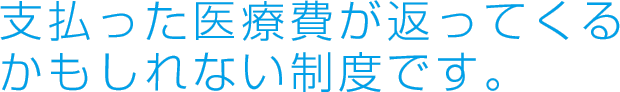 支払った医療費が返ってくるかもしれない制度です。